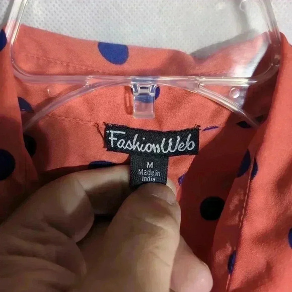 Pink and Blue Poka Dot Jumper Shorts Peek a Boo sz M - Picture 2 of 3